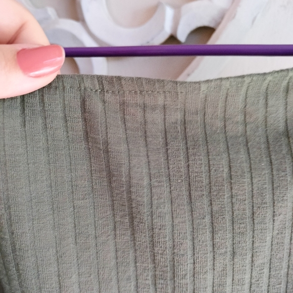 💚 Olive Boat Neck Ribbed UK Top - Picture 13 of 15